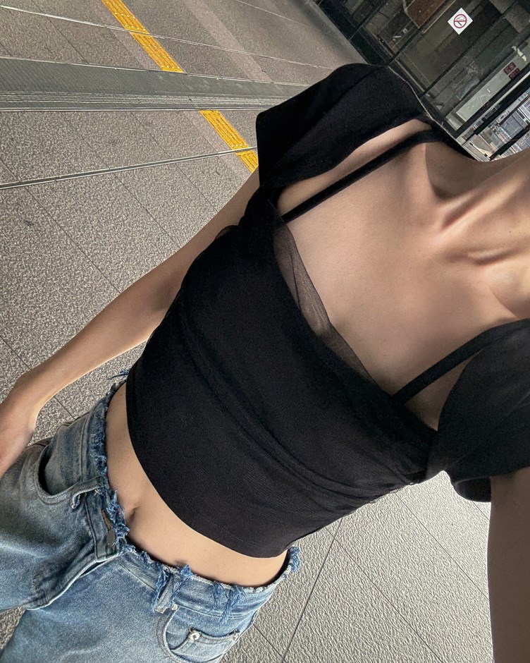 網紗細肩兩件式上衣