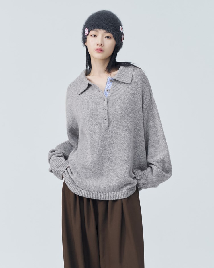 軟毛絨針織POLO衫