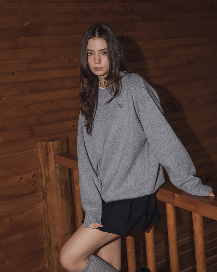 圓領OVERSIZE LOGO毛衣(22)