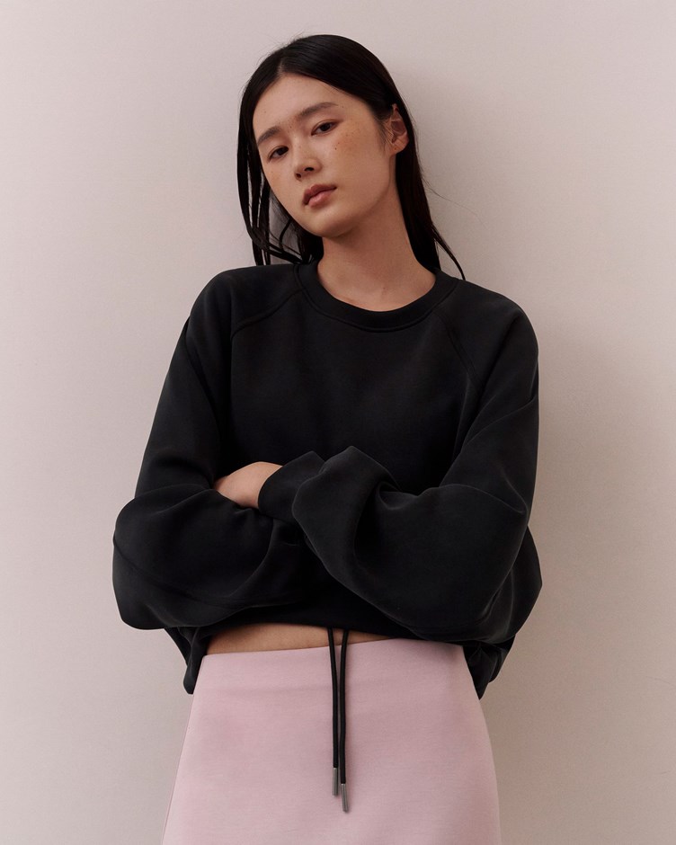 舒適雲朵插肩袖抽繩大學TEE(厚磅)