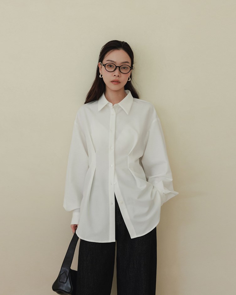 極簡挺版雙打摺襯衫
