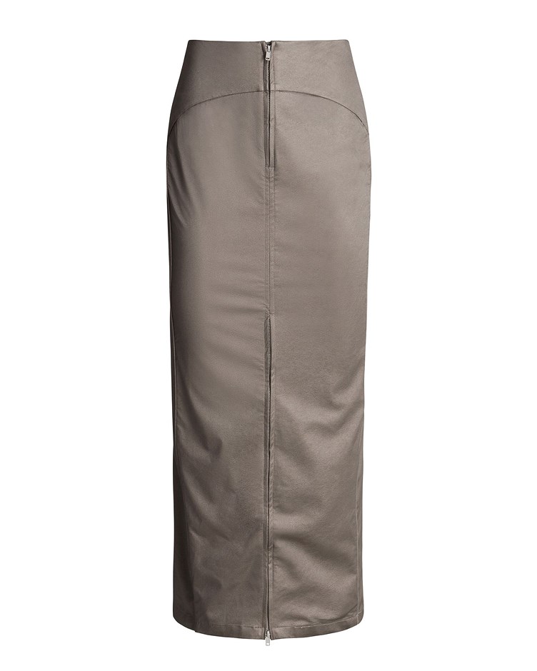leather flared skirt