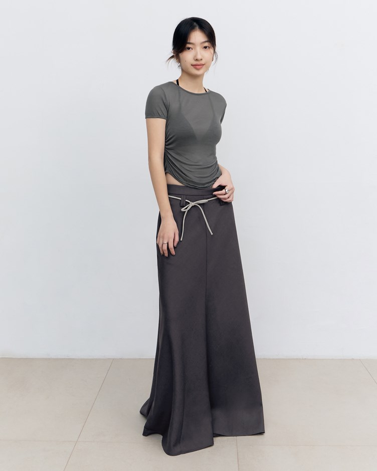 中腰西裝料長裙