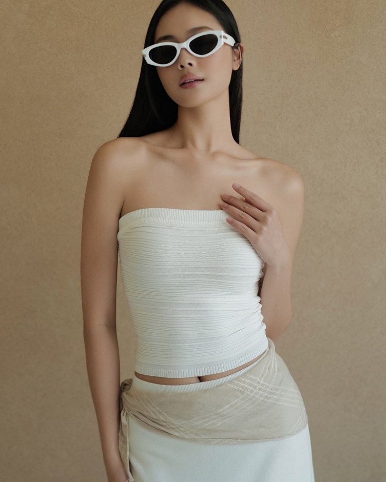 立體織紋冰絲平口背心