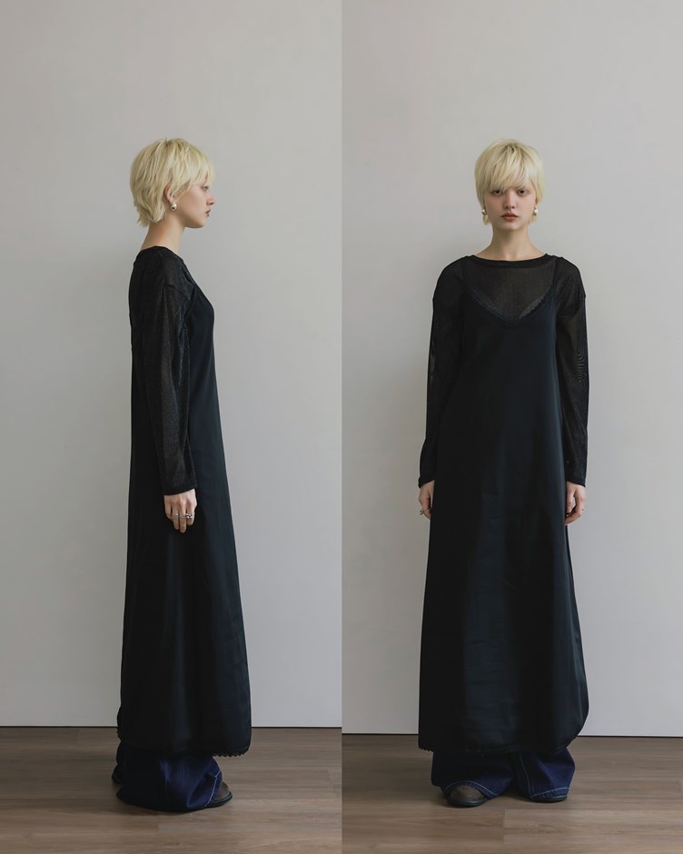 小V領蕾絲邊洋裝