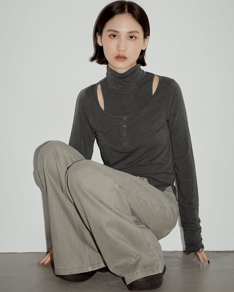 MIT柔彈發熱U領長袖BRATOP上衣(背心+上衣)