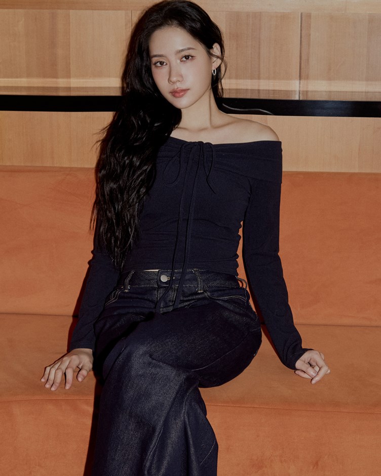 2WAY綁帶一字領上衣