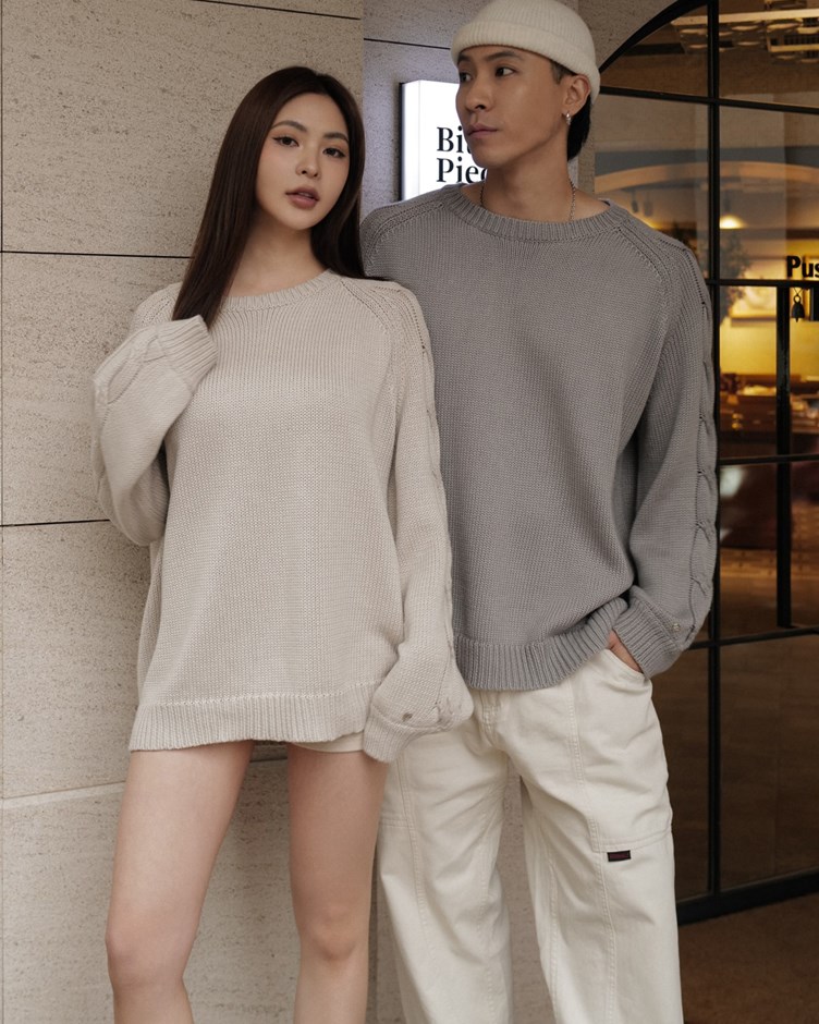 寬鬆麻花針織毛衣