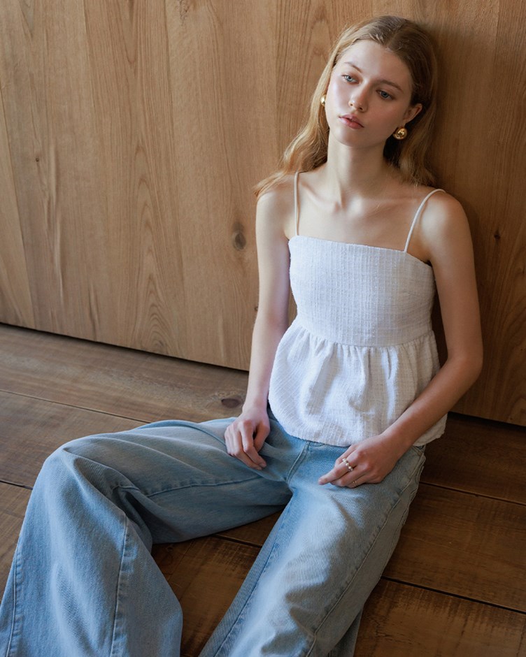 小香風細閃細肩帶背心