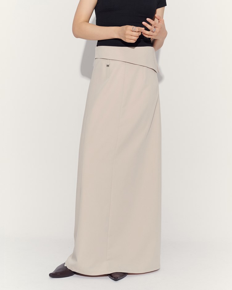 可拆飾片抗皺長裙