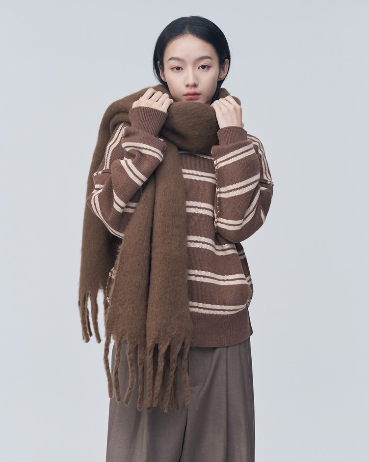 毛絨流蘇長圍巾