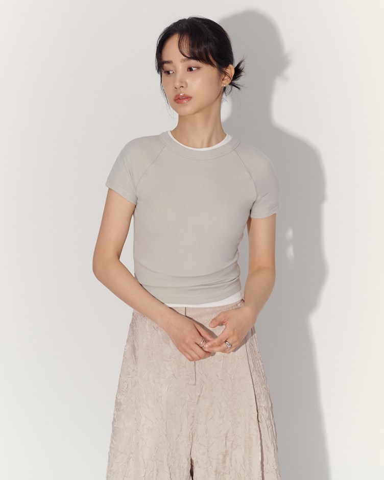 拉克蘭袖親膚羅紋TEE