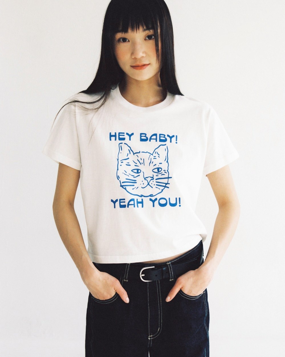Hey Cat Cropped Tee