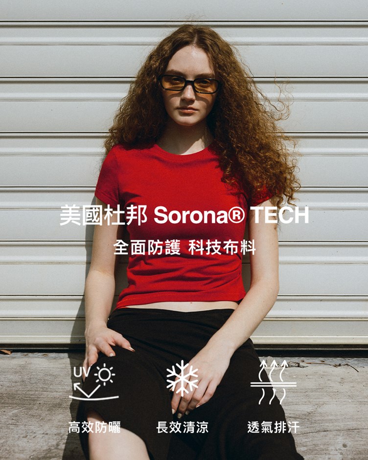 涼感速乾防曬抓褶多色TEE