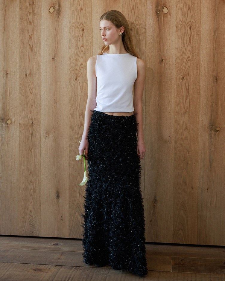 側抓皺修身背心