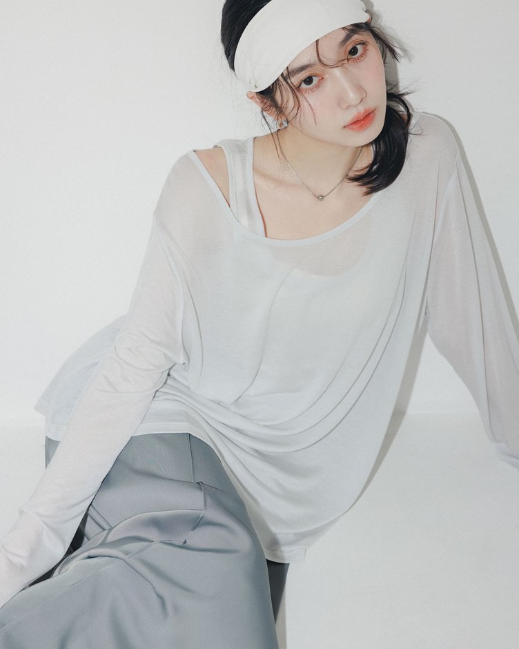 舒適柔軟天絲背心長袖 (兩件式)