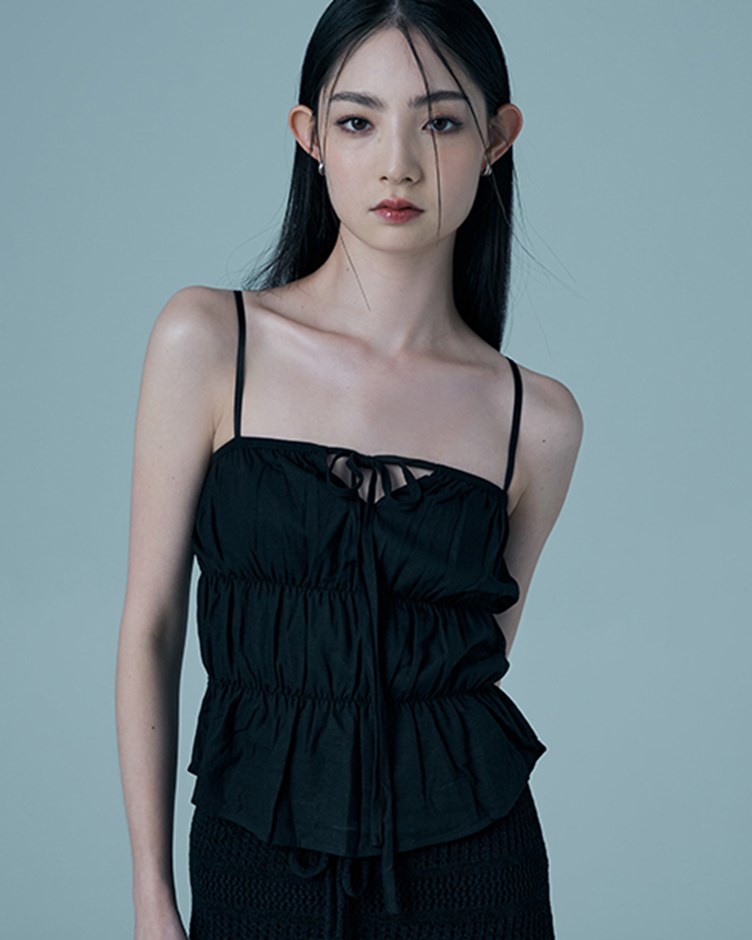 tiered linen camisole top