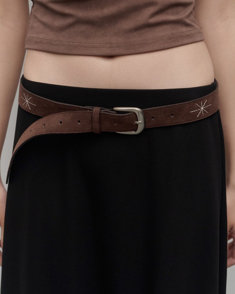 星芒刺繡復古皮帶