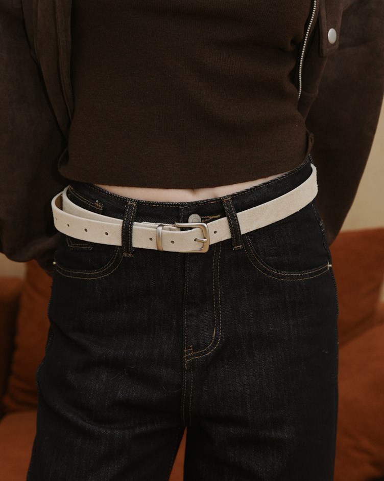 磨砂麂皮休閒方扣皮帶