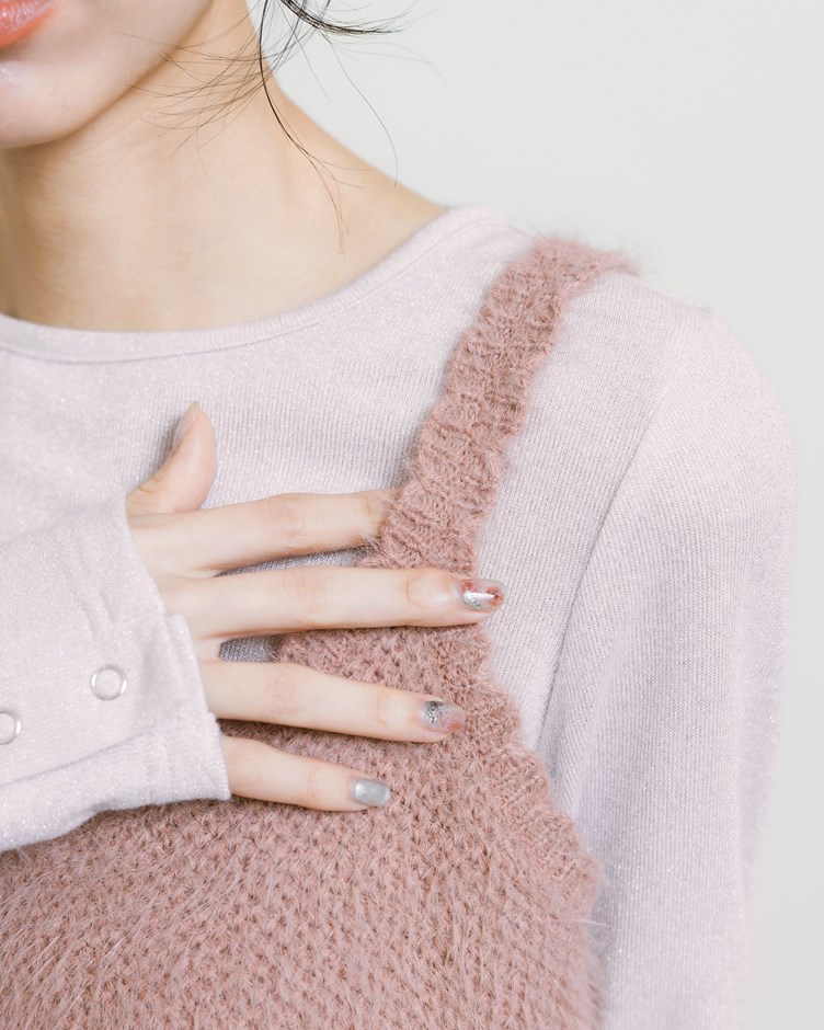 花邊針織短版針織背心