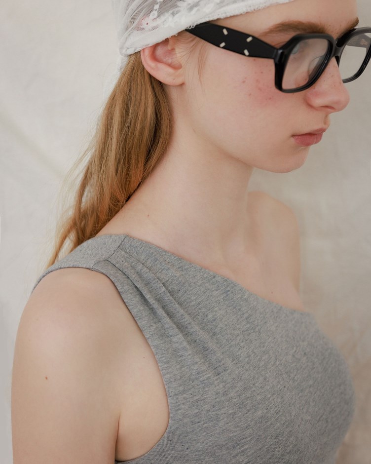 MIT 斜肩側打摺BRA TOP