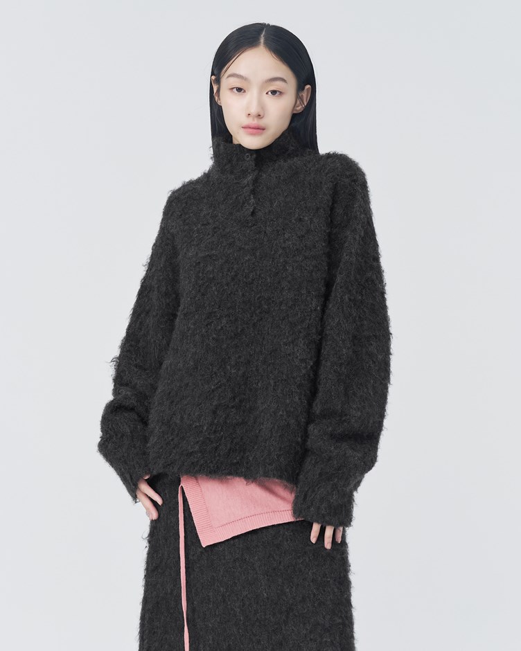 馬海毛翻領毛衣