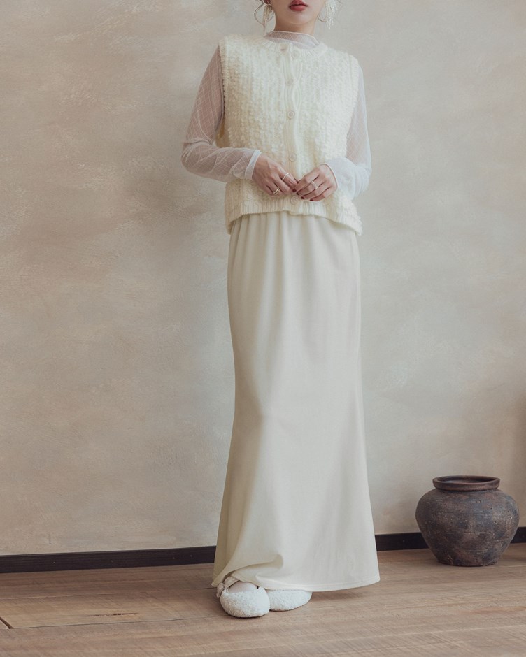 質感光澤魚尾長裙