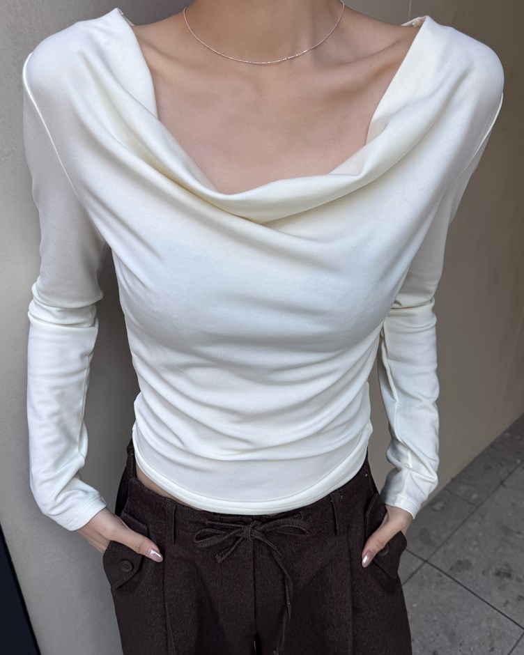 天絲羊毛垂領上衣