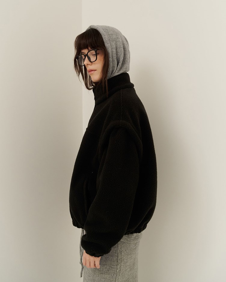 立領毛絨可拆式背心外套