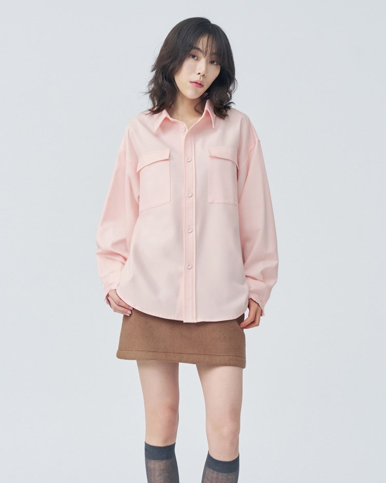 挺版花邊長袖襯衫