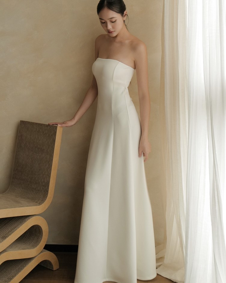 輕柔棉美背綁帶BRA TOP長洋裝