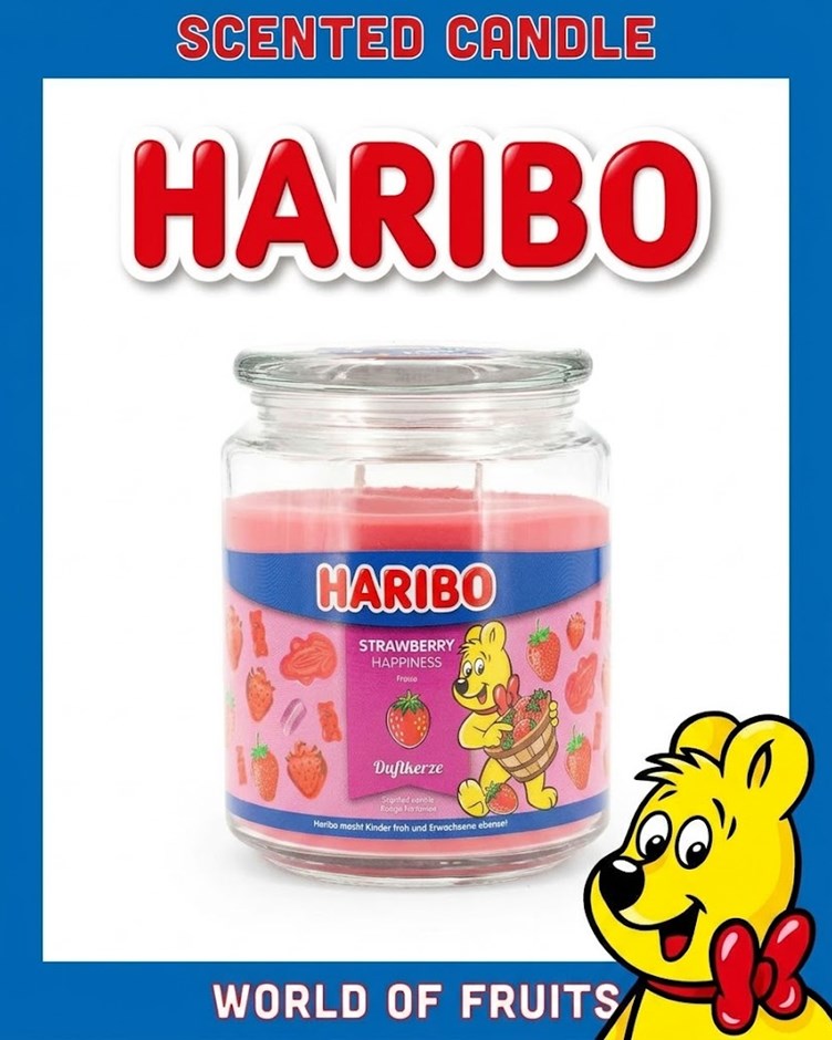 HARIBO CANDLE 小熊軟糖蠟燭 - 歡樂草莓 Strawberry Happiness (大)