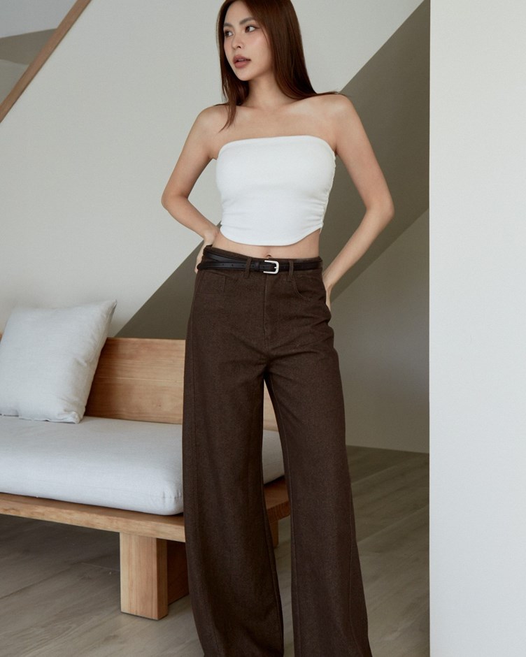 質感剪裁斜紋長褲