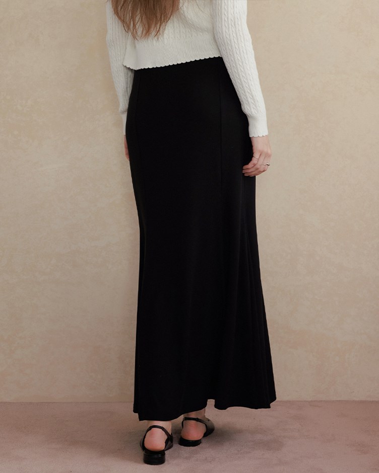 天絲魚尾抽繩長裙