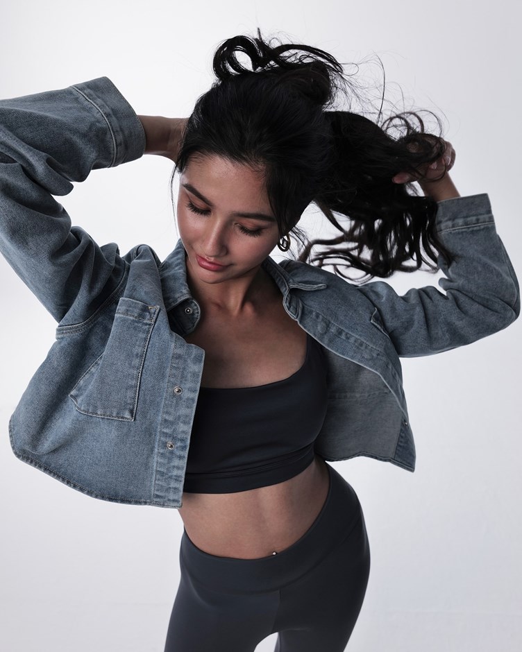 霧光復古丹寧短襯衫外套