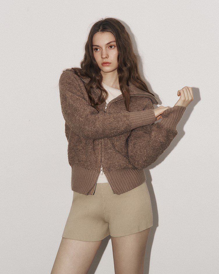 大翻領圈圈針織外套(ME.)