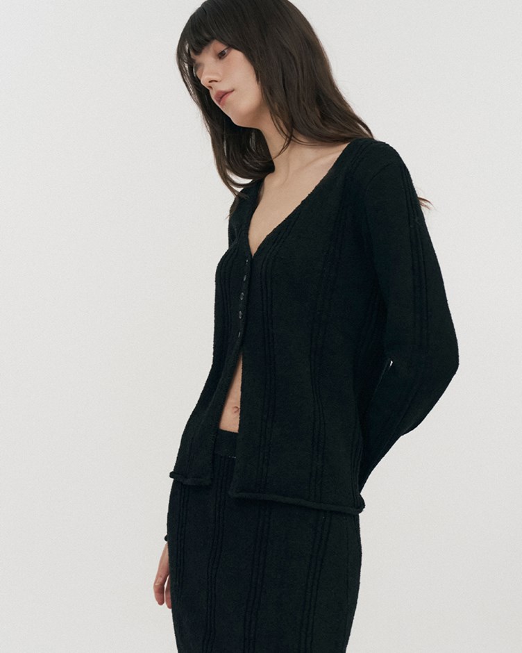 粗針V領開襟罩衫