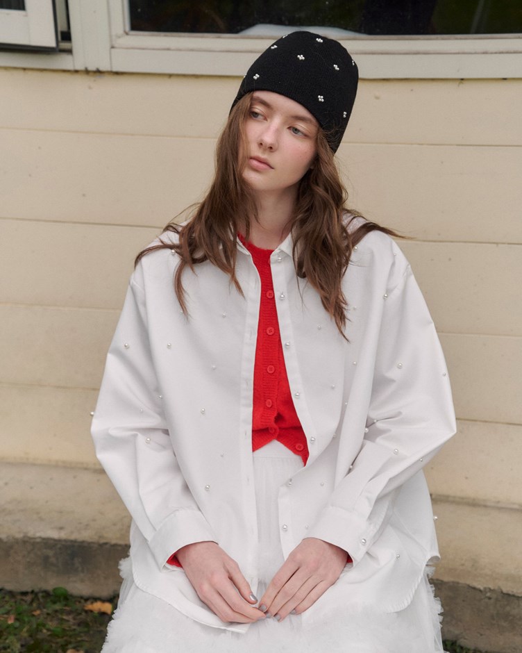 澎彭袖珍珠造型襯衫