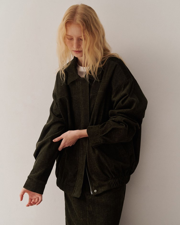 絨面斜紋翻領夾克外套