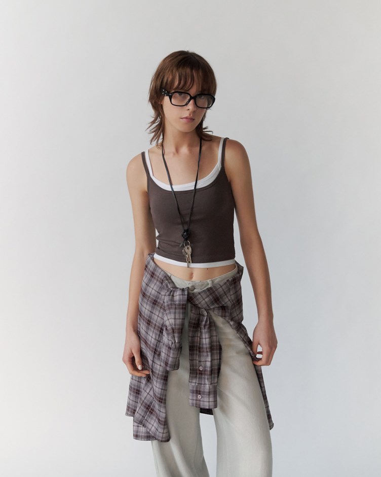 MIT舒適假兩件細肩BRA TOP