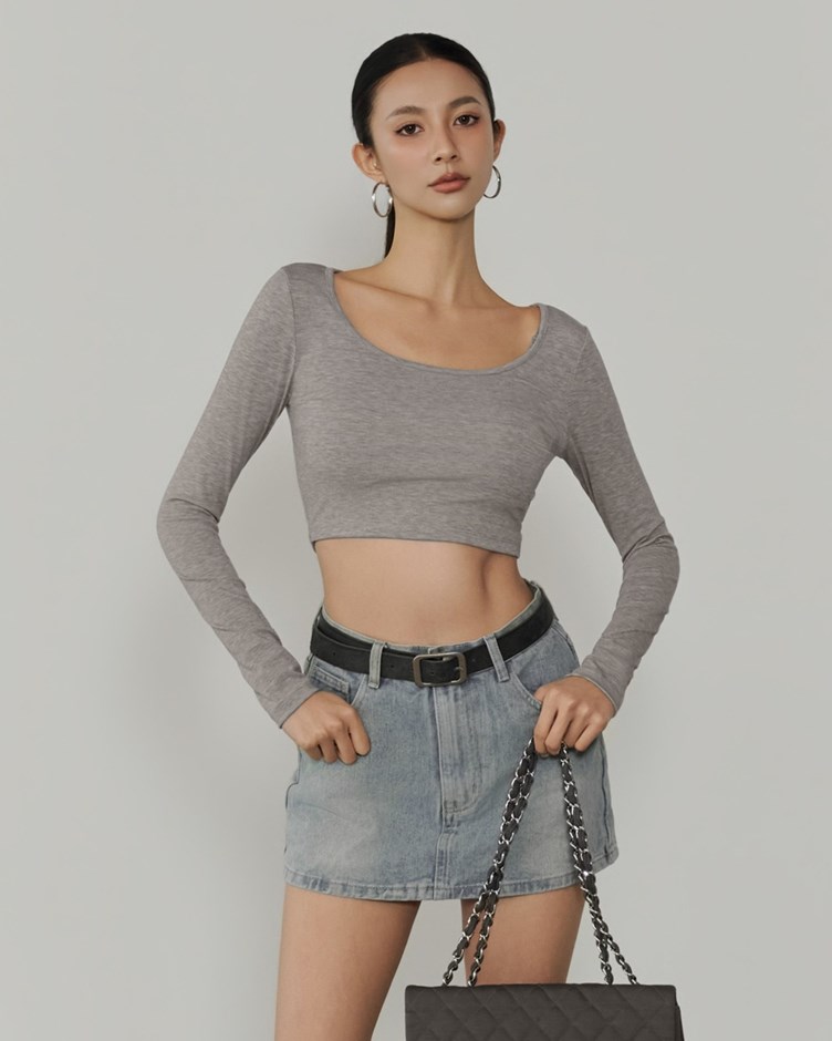 2WAY彈力棉質長袖上衣