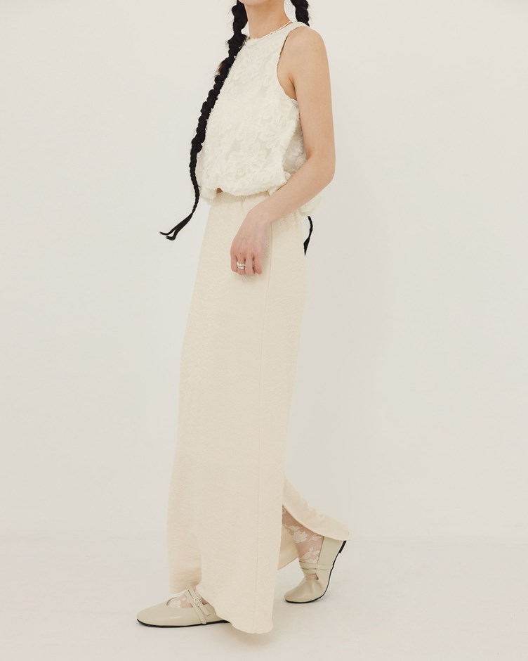 皺皺木耳捲邊長裙