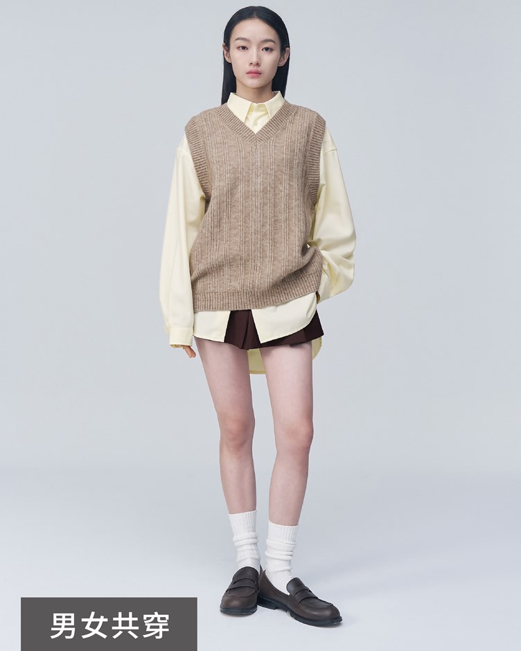 中性織紋針織背心