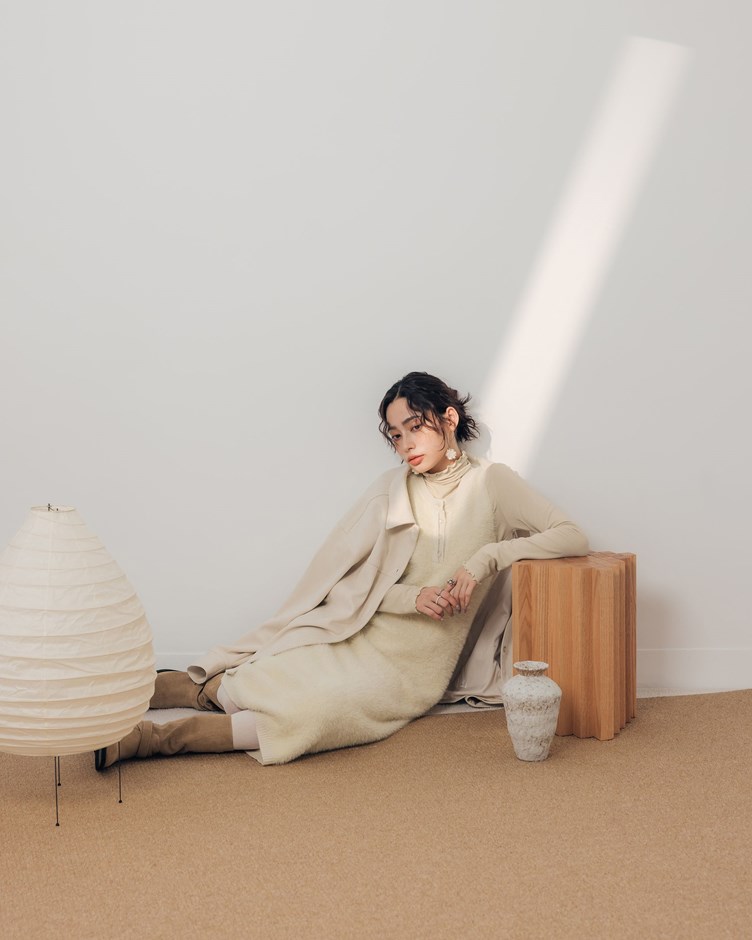 柔軟貂毛感背心洋裝