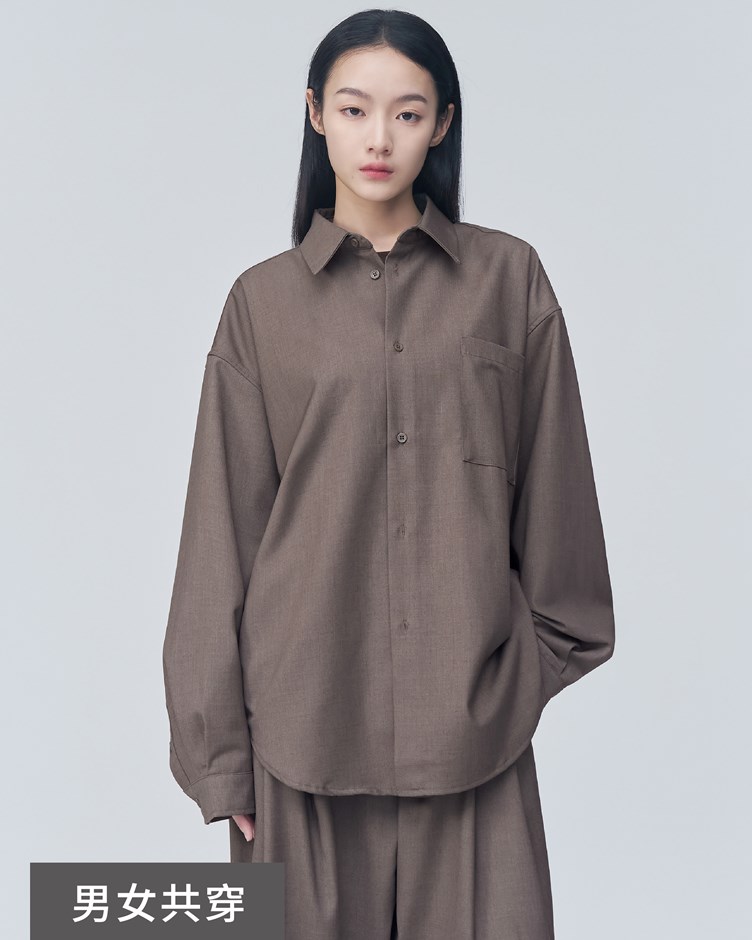 中性西裝料抗皺襯衫