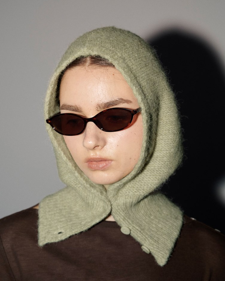 磨毛感排釦針織毛帽