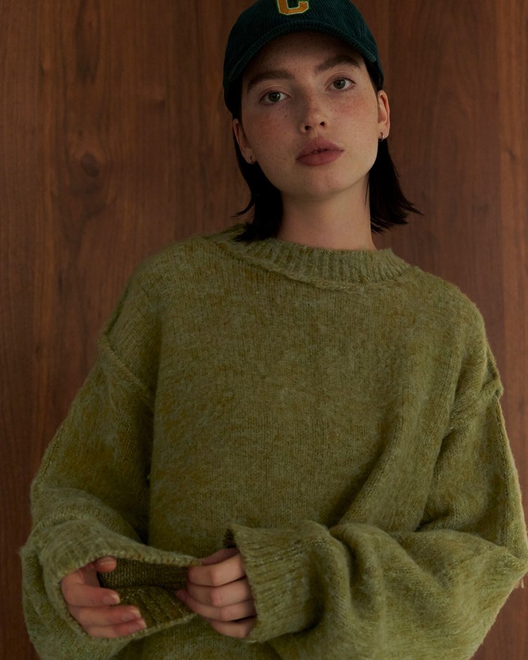 花紗磨毛感雙面穿寬鬆毛衣2.0(金針菇&黃大謙聯名款)