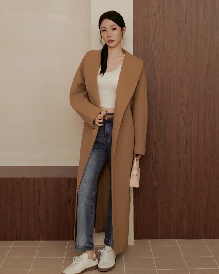 仿羊絨長版大衣