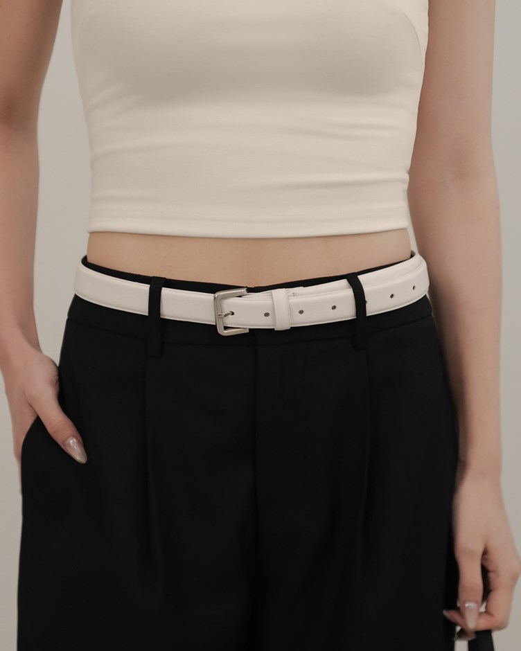 自訂款牛皮銀釦皮帶