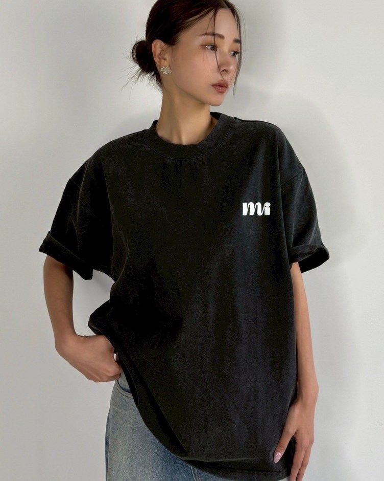 mi發泡印花寬鬆水洗TEE
